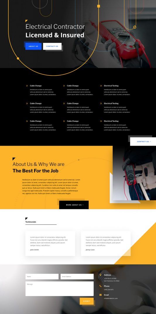 Web design maisters electrician website